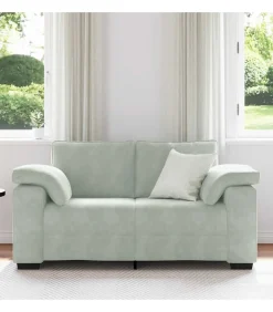 Loveseat bank 120 cm fluweel lichtgrijs