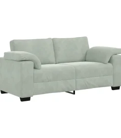 Loveseat bank 140 cm fluweel lichtgrijs