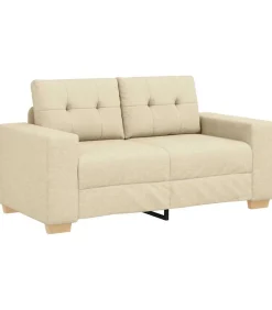 Loveseat met kussen Crème Stof