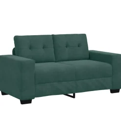 Loveseat met kussen Donkergroen Fluweel