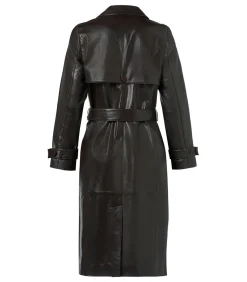 Lyana Leren Jas Donkerbruin