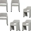 Lyric Eetkamerstoelen - Bouclé - Greige - Set van 6