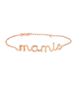 MAMIE roze letterdraad armband met boodschap