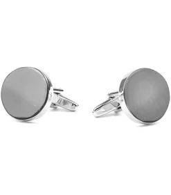 Manchetknoop Rond Zilver