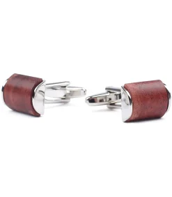 Manchetknoop Rose Wood Zilver