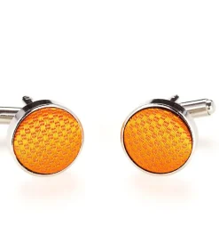 Manchetknopen zijde oranje