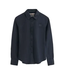 Marineblauw hemd met slim fit en Polo Club-logo