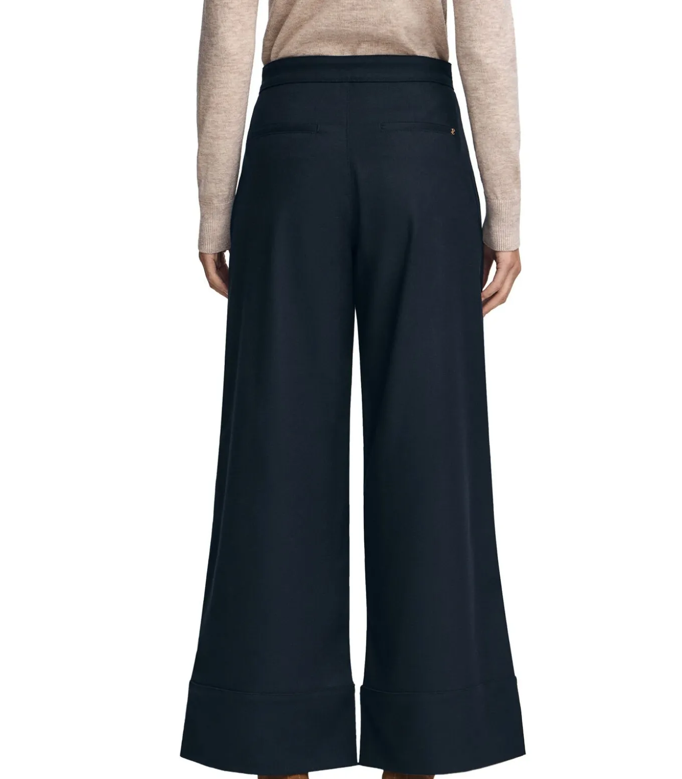 Marineblauwe broek met loose fit en Polo Club-details