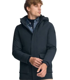 Marineblauwe parka Mitte met Polo Club-logo