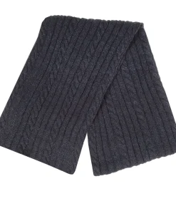 Marinekleurige sjaal met kabel voor heren