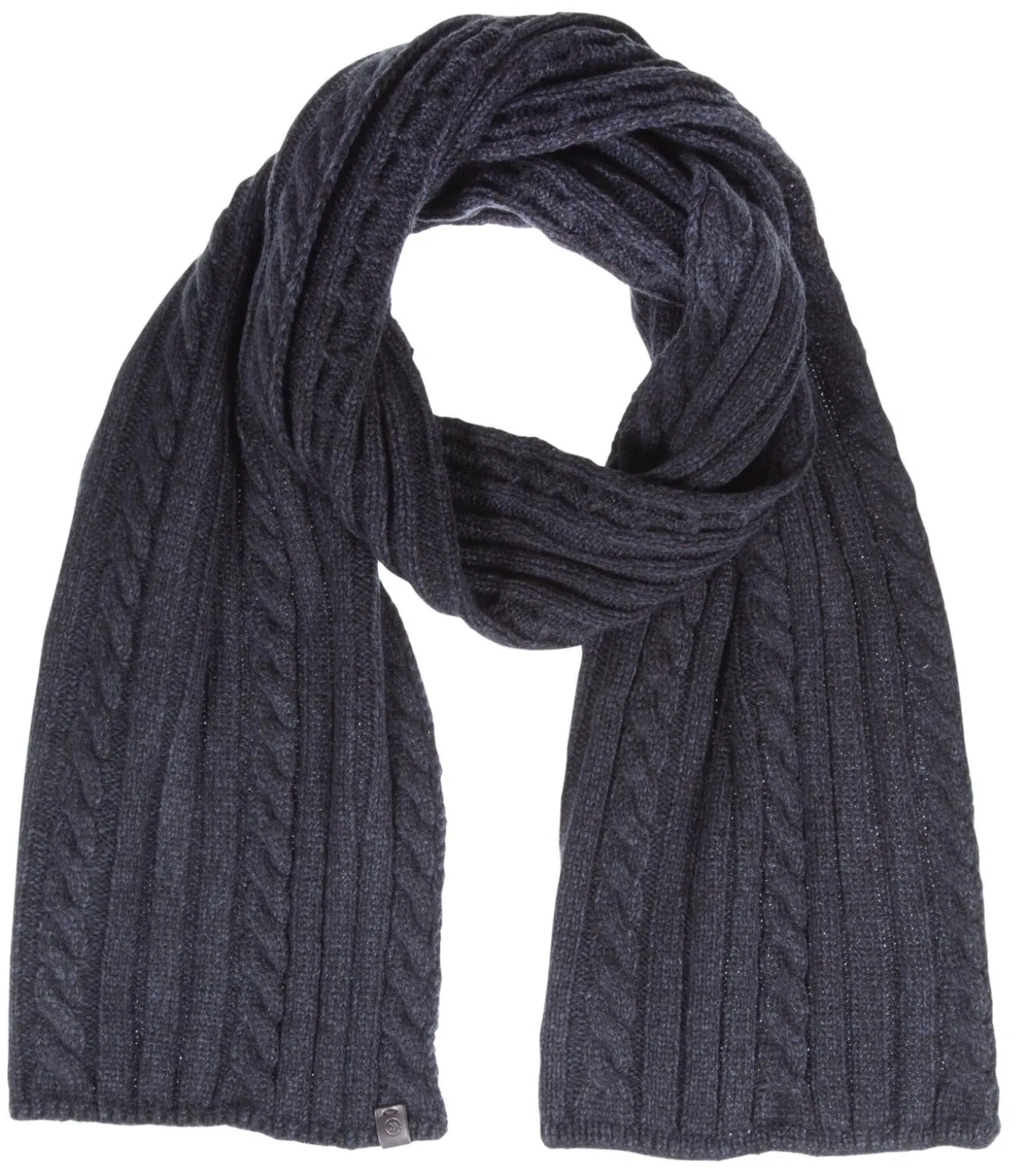 Marinekleurige sjaal met kabel voor heren
