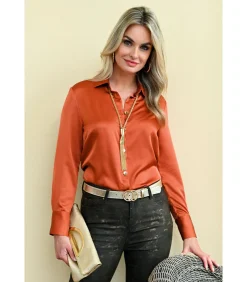 MARY Chemise chic satijn terracotta