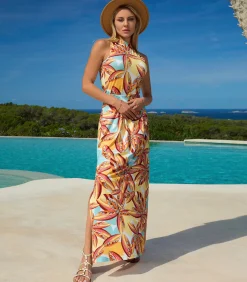 Maxi rok Palm - Caribbean Sunrise