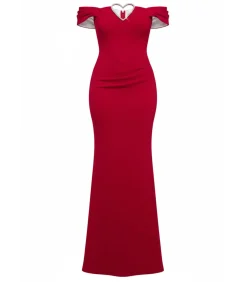 Maxi-jurk “Diamante Heart Trim Evening Maxi Dress”