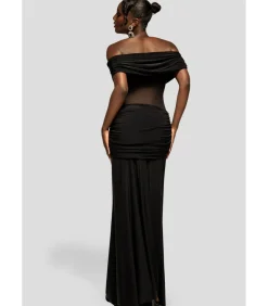 Maxi-jurk “Gathered Off The Shoulder Mesh Waist Panel Maxi Dress”