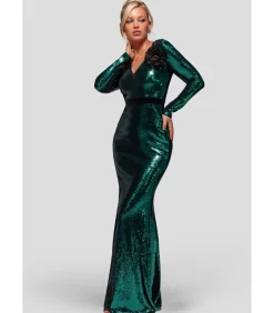 Maxi-jurk “Liquid Sequin Corsage Maxi”