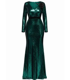 Maxi-jurk “Liquid Sequin Corsage Maxi”