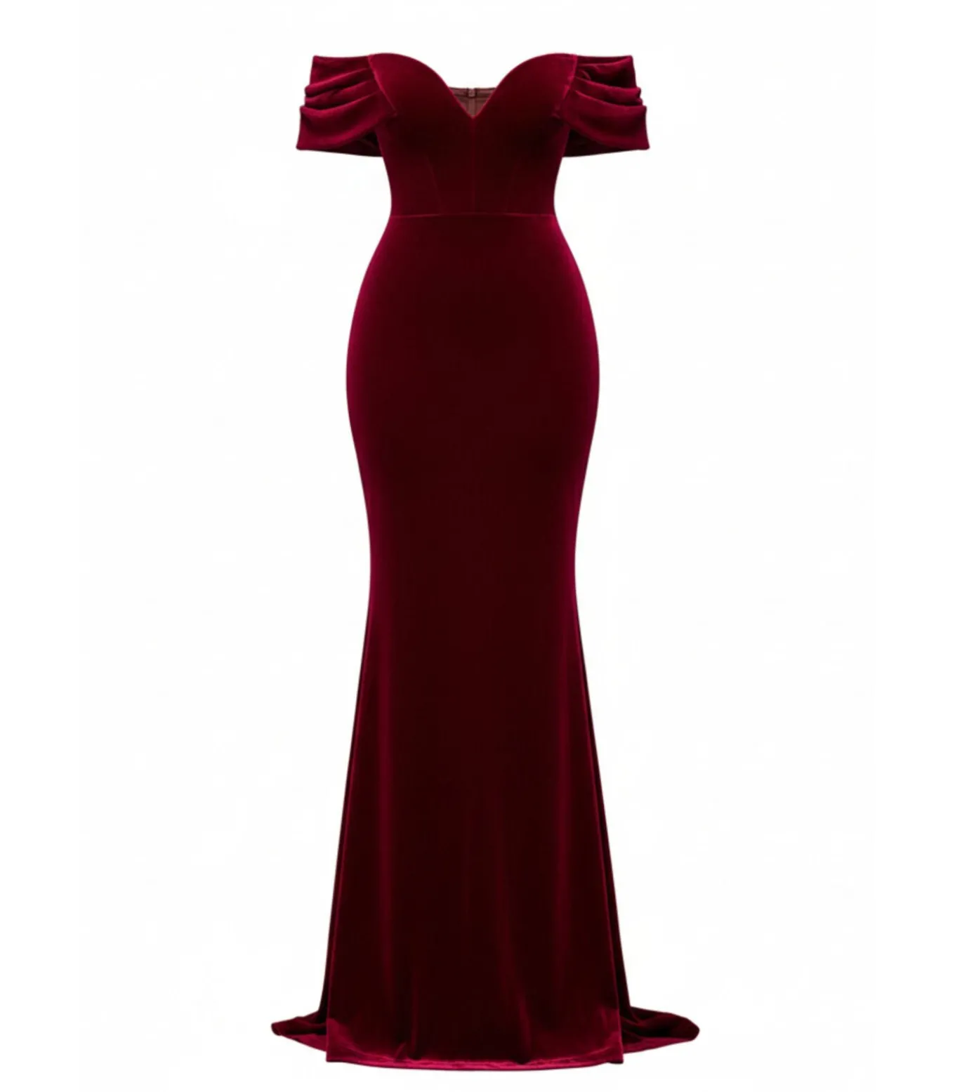 Maxi-jurk “Off The Shoulder Deep Plunge Velvet Maxi Dress”