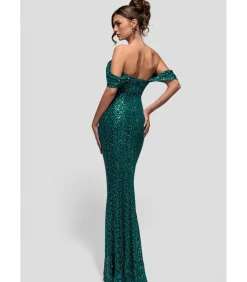 Maxi-jurk “Off The Shoulder Sequin Wing Maxi”