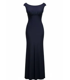 Maxi-jurk “Open Back Cowl Neck Gathered Maxi Dress With Velvet Tie Back”