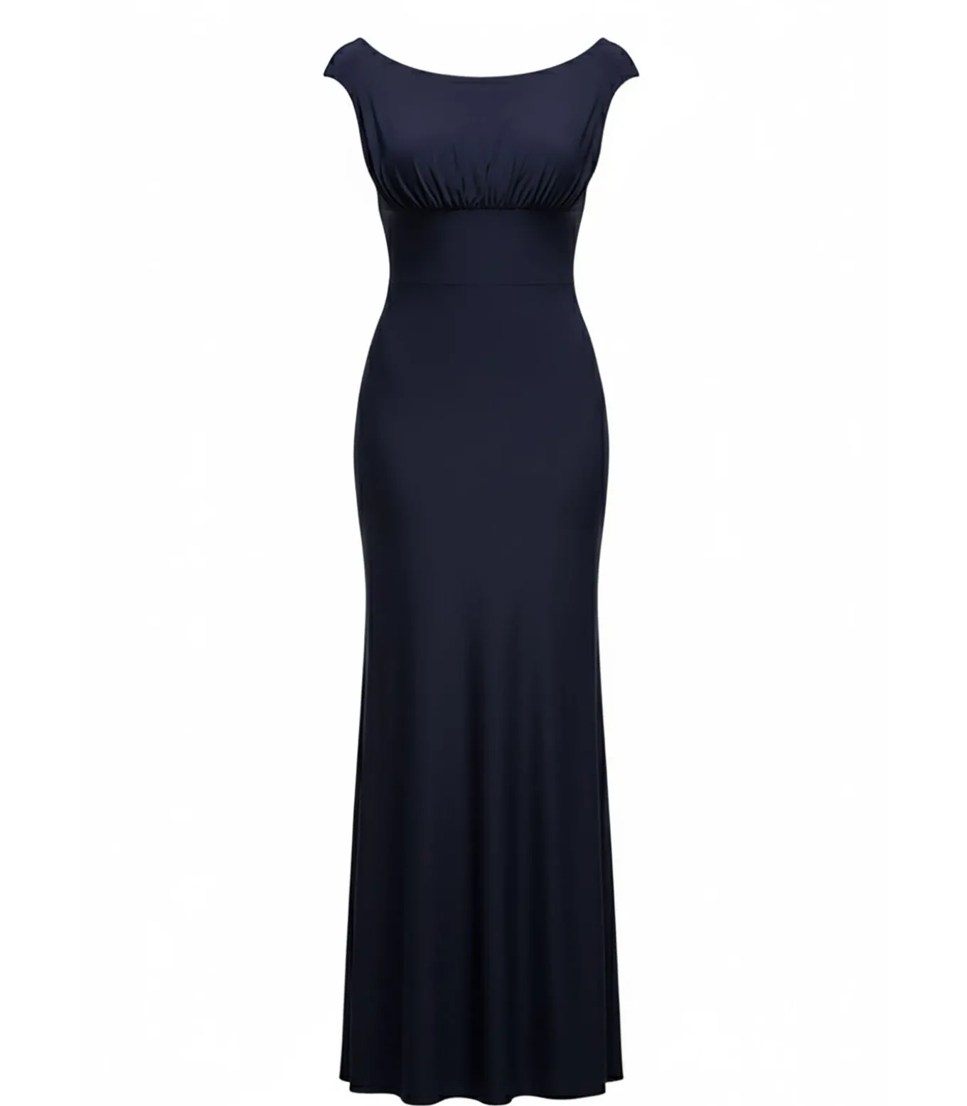 Maxi-jurk “Open Back Cowl Neck Gathered Maxi Dress With Velvet Tie Back”