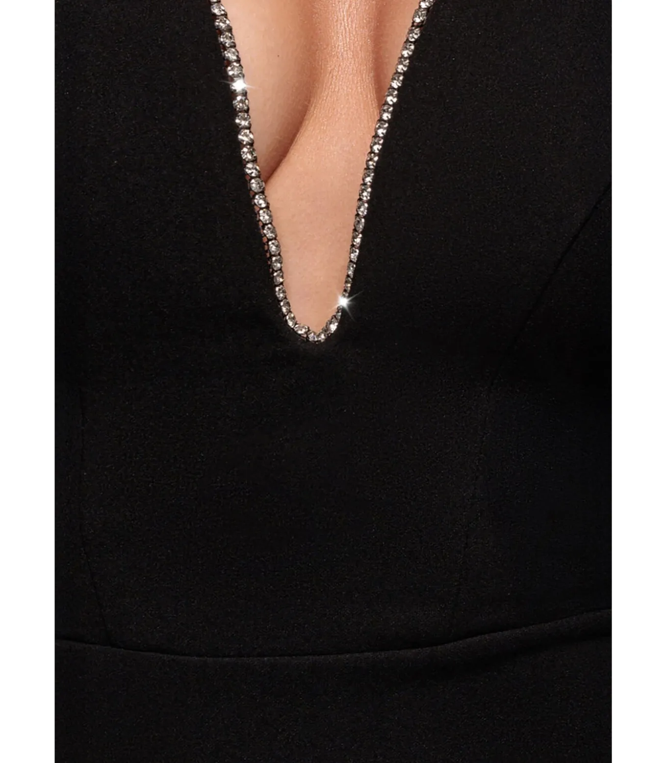 Maxi-jurk “Strapless Super Plunge Diamante Neck Maxi Dress”