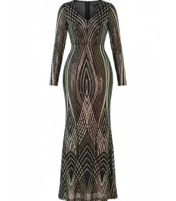 Maxi-jurk “Two Toned V Neck Sequin Maxi”