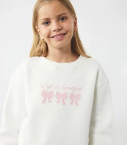 Meisjes Sweatshirt Ronde Hals Lange Mouwen Fijn Geborduurd