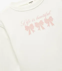 Meisjes Sweatshirt Ronde Hals Lange Mouwen Fijn Geborduurd