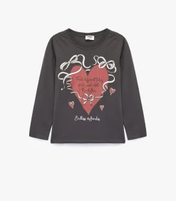 Meisjes T-shirt Lange Mouwen Hartprint Katoen