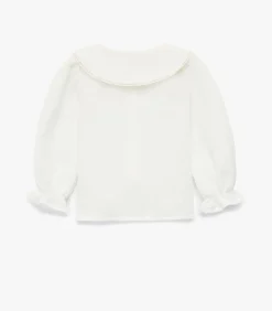 Meisjesblouse Lange Mouwen Bloemenkraag Katoen