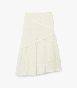 Midi-rok Kanten Details Elastische Taille