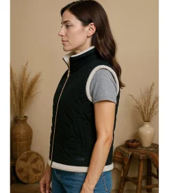 Mouwloos damesjack met fleece binnenkant