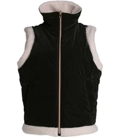 Mouwloos damesjack met fleece binnenkant