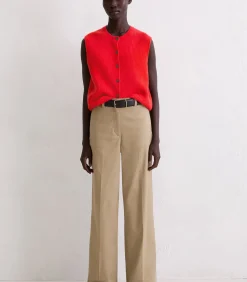 Mouwloos gebreid gilet slim