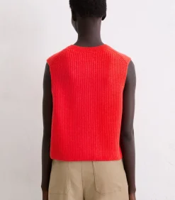 Mouwloos gebreid gilet slim