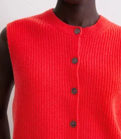 Mouwloos gebreid gilet slim