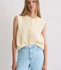 Mouwloos gebreid gilet slim