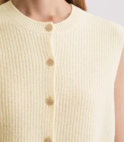 Mouwloos gebreid gilet slim