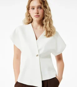 Mouwloze Asymmetrische V-hals Oversized Gilet