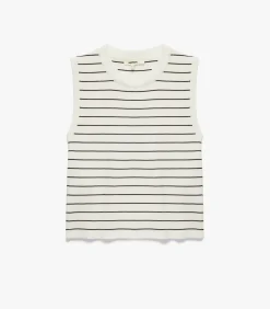 Mouwloze gebreide blouse