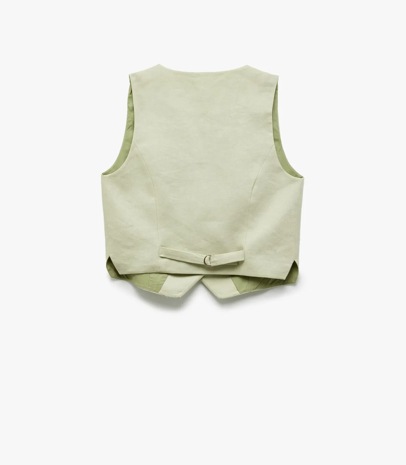 Mouwloze Linnen Blazer Yelek met Knoopsluiting