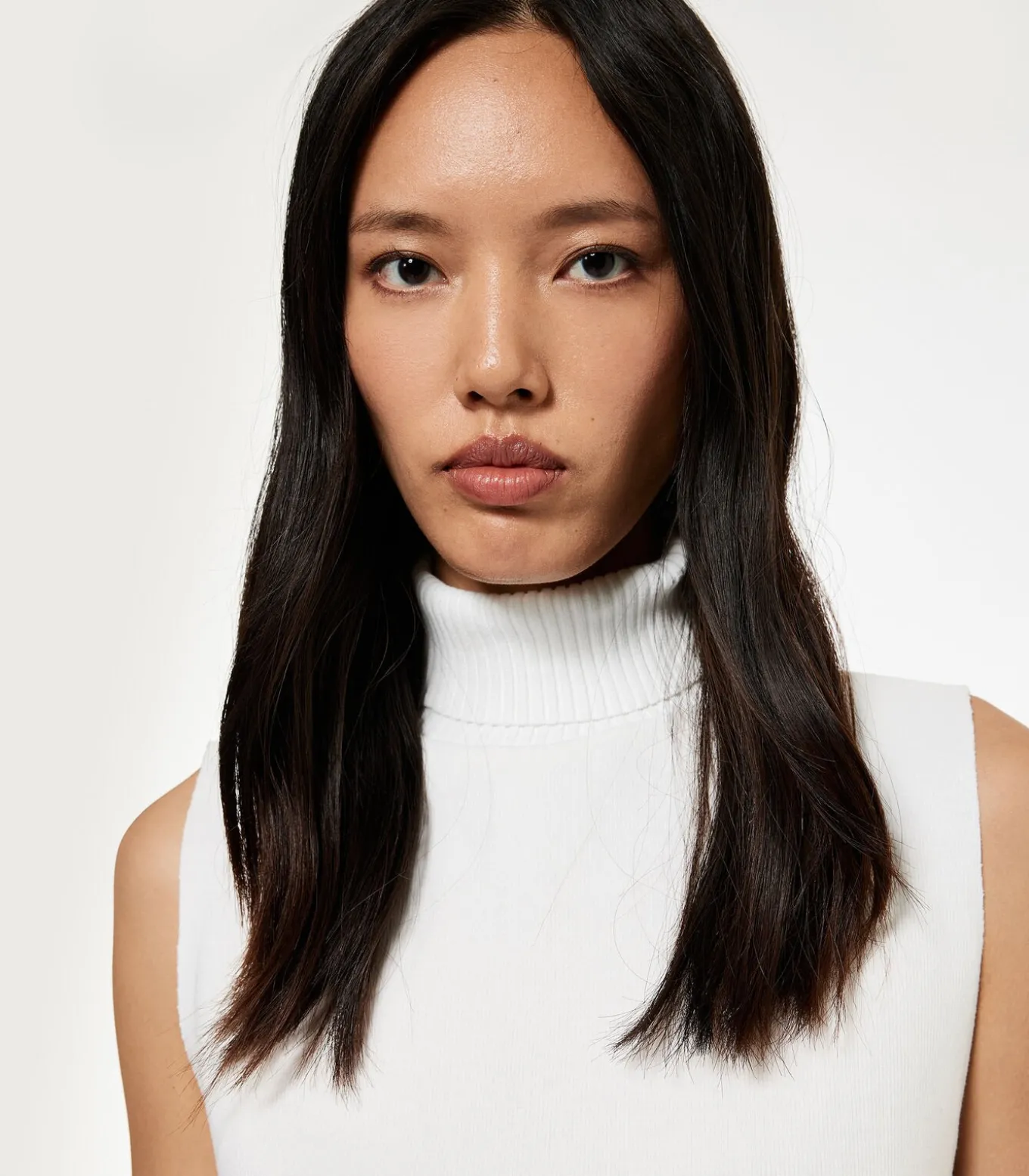 Mouwloze Top Coltrui Ecru