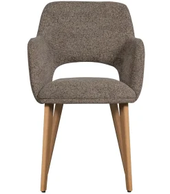 Murat Eetkamerstoelen Houten Naturel Poot - Taupe - Set van 6