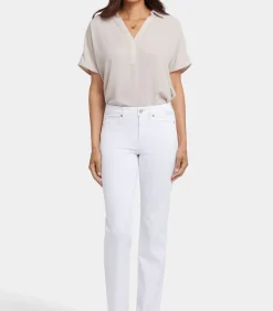 No Gapper™ Marilyn Straight Jeans in Petite in Sure Stretch® Denim met Gestreepte Stretch