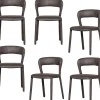 Noble Eetkamerstoelen - Leerlook - Zwart/Grijs - Set van 6