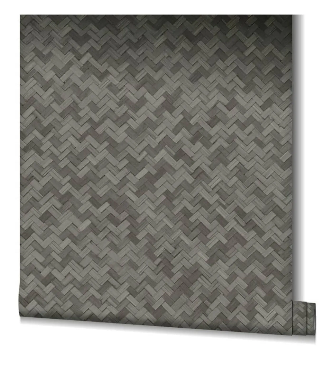 Noordwand Behang Botanica Rattan Wickerwork zwart en grijs