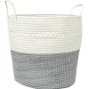 Opbergmand Ø 43x38 cm katoen grijs en wit