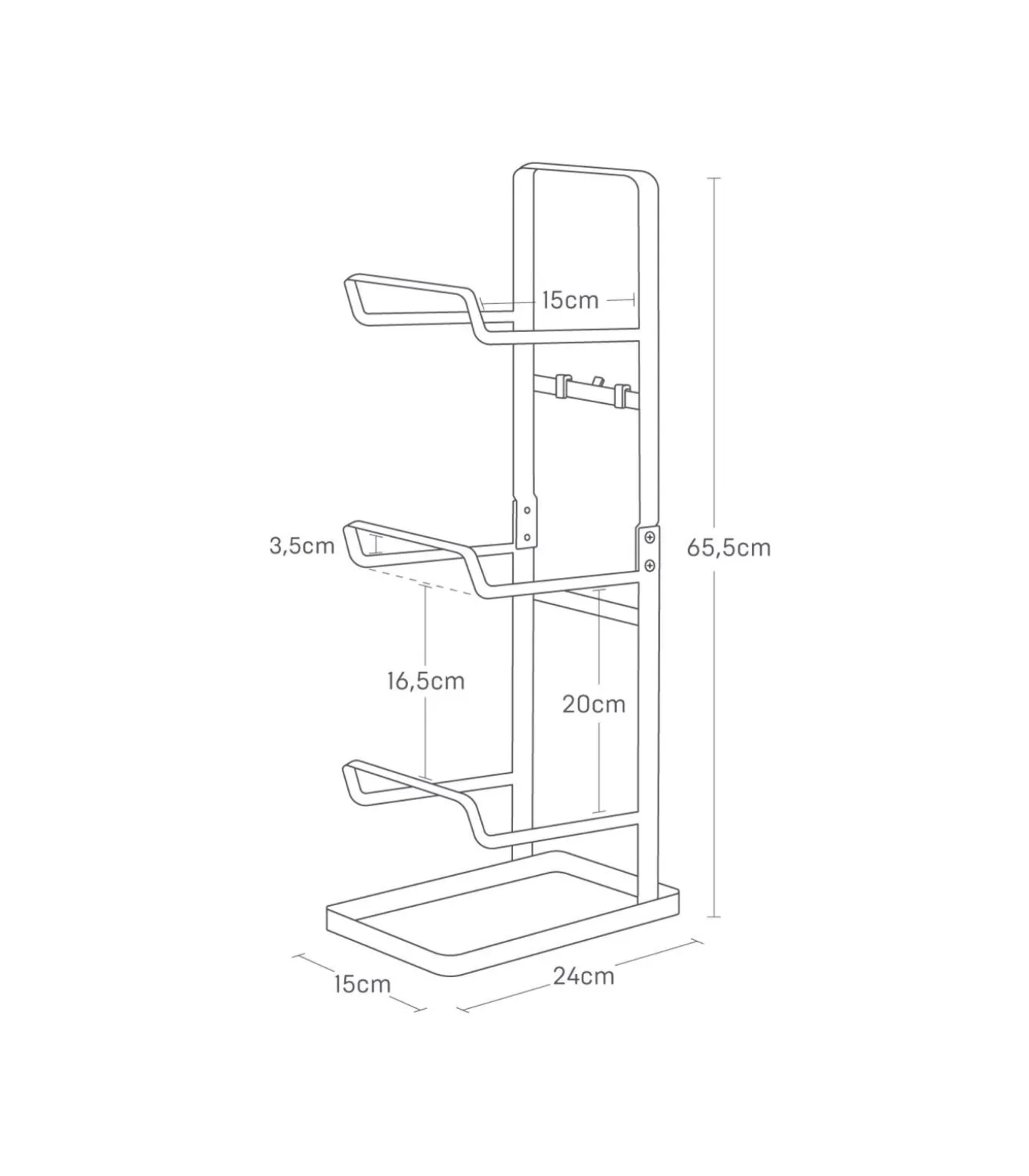 Opbergrek voor Fitnessapparatuur - Tower - Wit