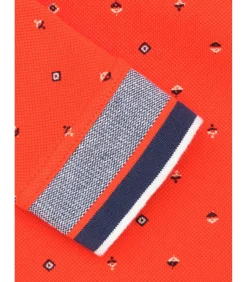 Oranje jongens poloshirt met micro bergpatroon met reflectie
